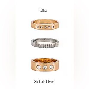 🔥NWT🔥 Ettika Diamond Detail Ring Set 18k Gold in original packaging size 8